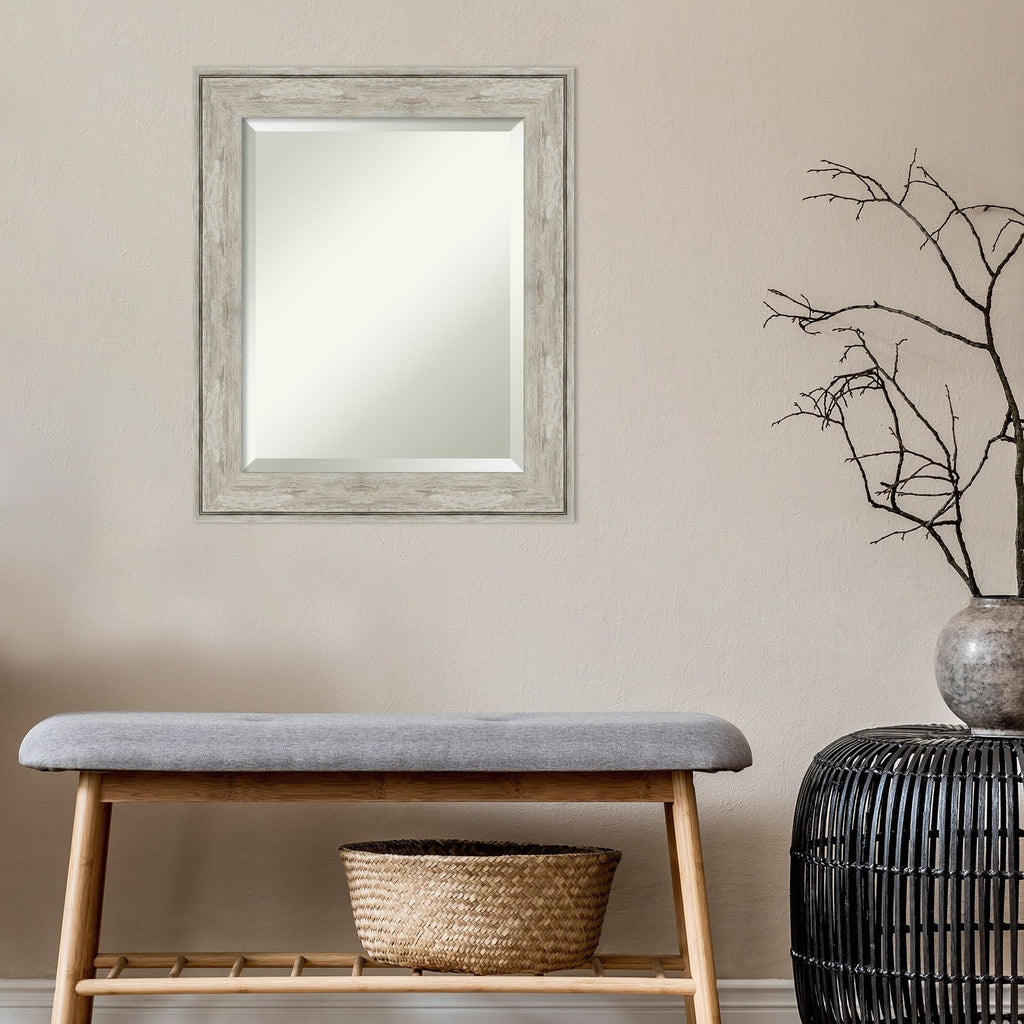 Miroir mural biseauté pour salle de bain - Cadre métallique craquelé