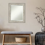 Miroir mural biseauté pour salle de bain - Cadre métallique craquelé