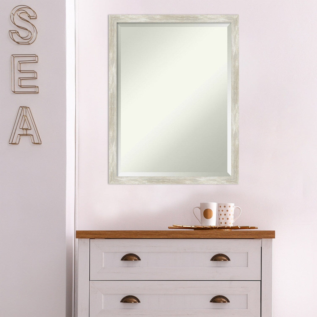 Miroir mural biseauté pour salle de bain - Cadre métallique craquelé