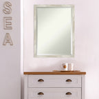 Miroir mural biseauté pour salle de bain - Cadre métallique craquelé