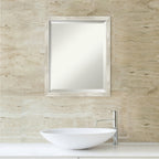 Miroir mural biseauté pour salle de bain - Cadre métallique craquelé