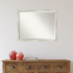 Miroir mural biseauté pour salle de bain - Cadre métallique craquelé