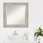 Miroir mural biseauté pour salle de bain - Cadre métallique craquelé