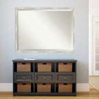 Miroir mural biseauté pour salle de bain - Cadre métallique craquelé