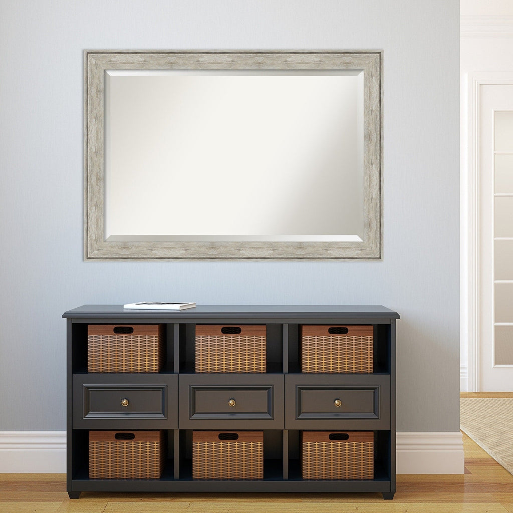 Miroir mural biseauté pour salle de bain - Cadre métallique craquelé