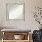 Miroir mural biseauté pour salle de bain - Cadre métallique craquelé