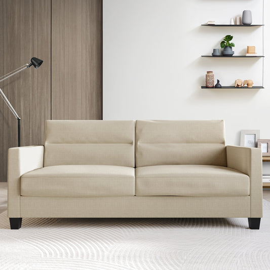 Canapé rembourré en lin épuré et minimaliste de CraftPorch