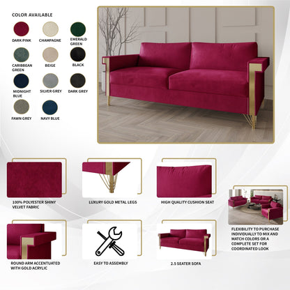 Canapé luxueux rembourré en velours CraftPorch