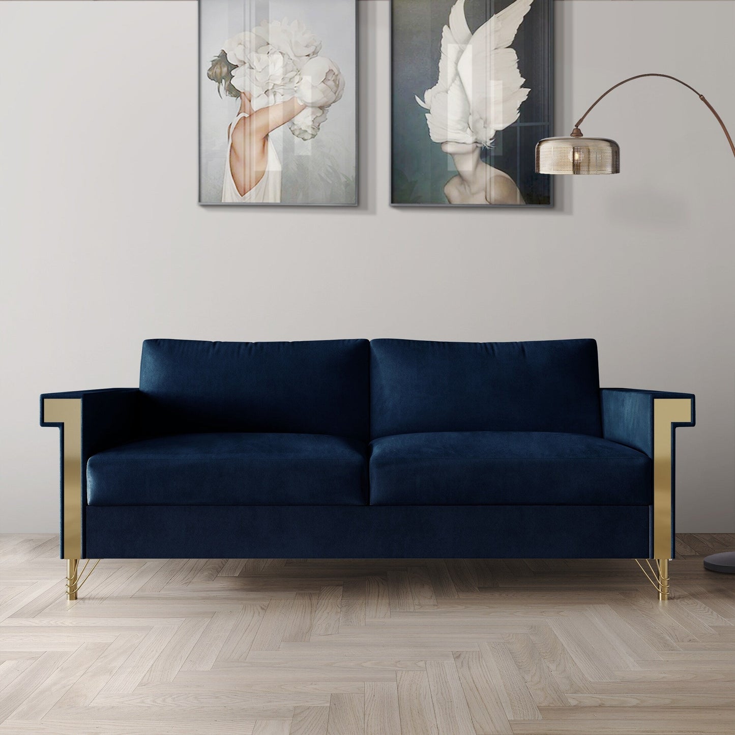 Canapé luxueux rembourré en velours CraftPorch
