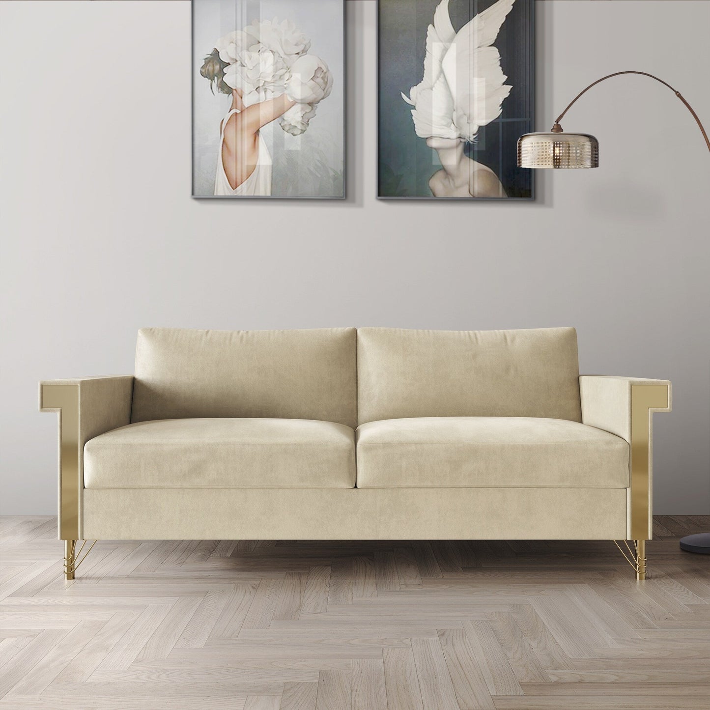 Canapé luxueux rembourré en velours CraftPorch
