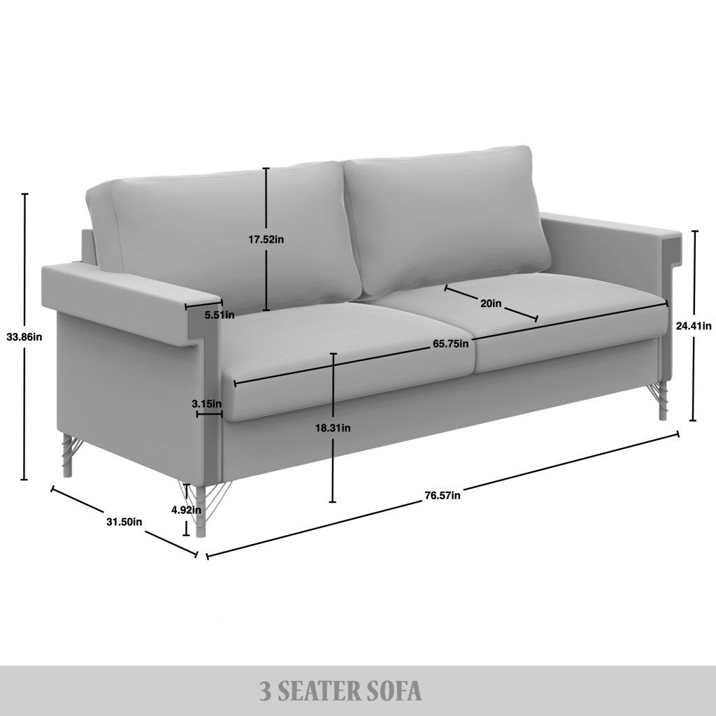 Canapé luxueux rembourré en velours CraftPorch