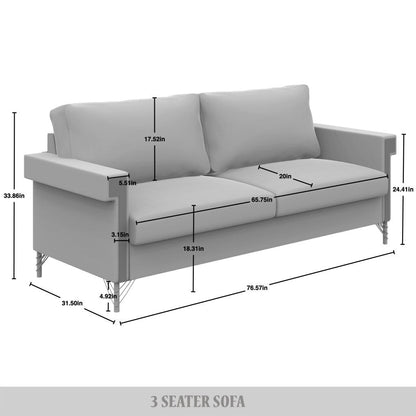 Canapé luxueux rembourré en velours CraftPorch