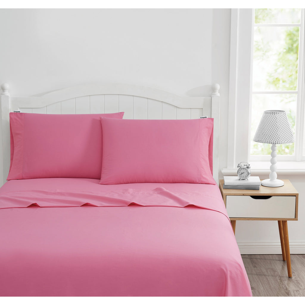 Parure de draps en percale de coton Crayola de couleur unie