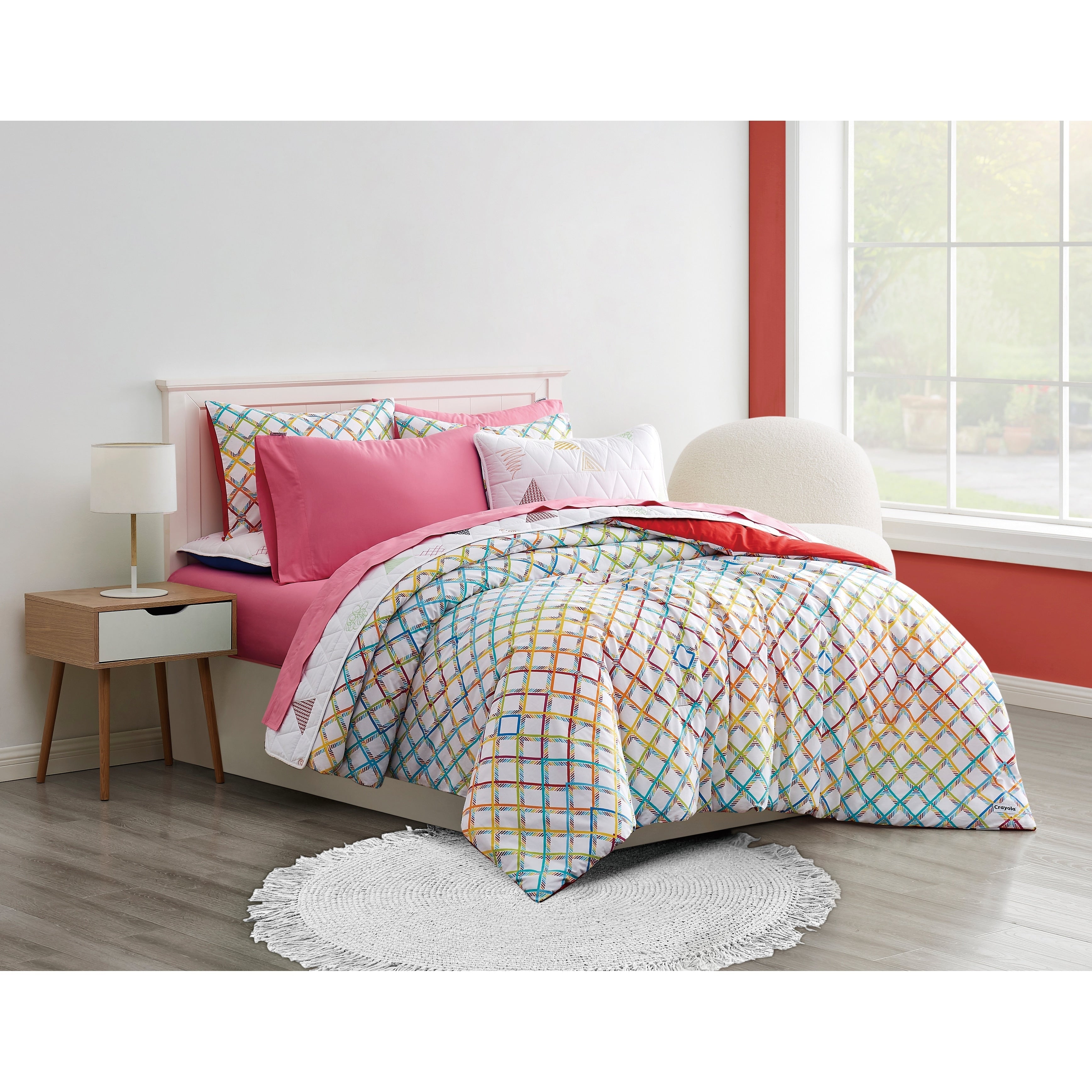 Parure de draps en percale de coton Crayola de couleur unie