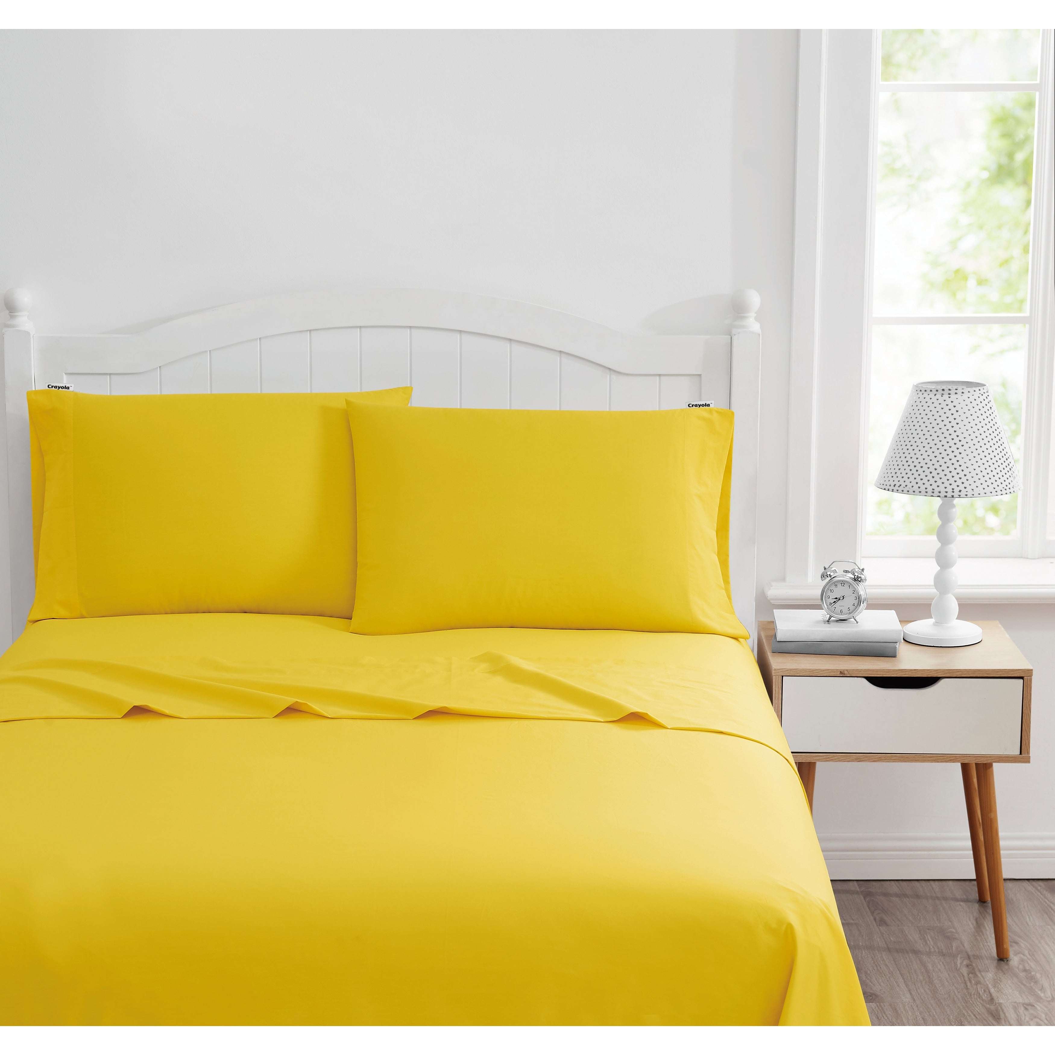 Parure de draps en percale de coton Crayola de couleur unie
