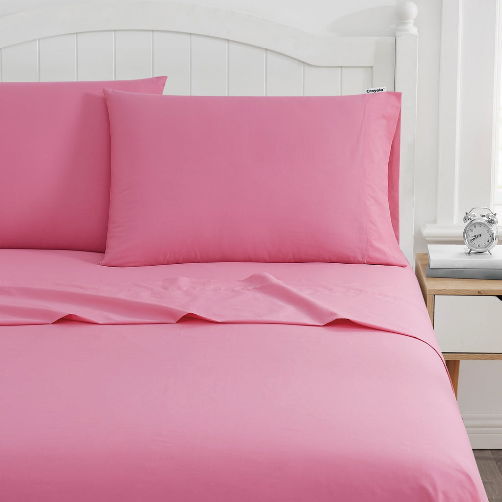 Parure de draps en percale de coton Crayola de couleur unie