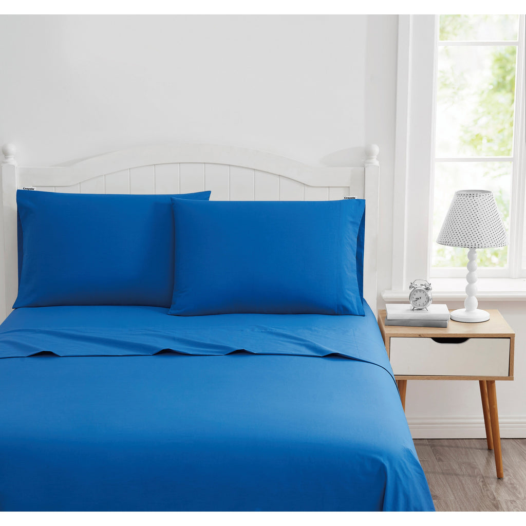 Parure de draps en percale de coton Crayola de couleur unie