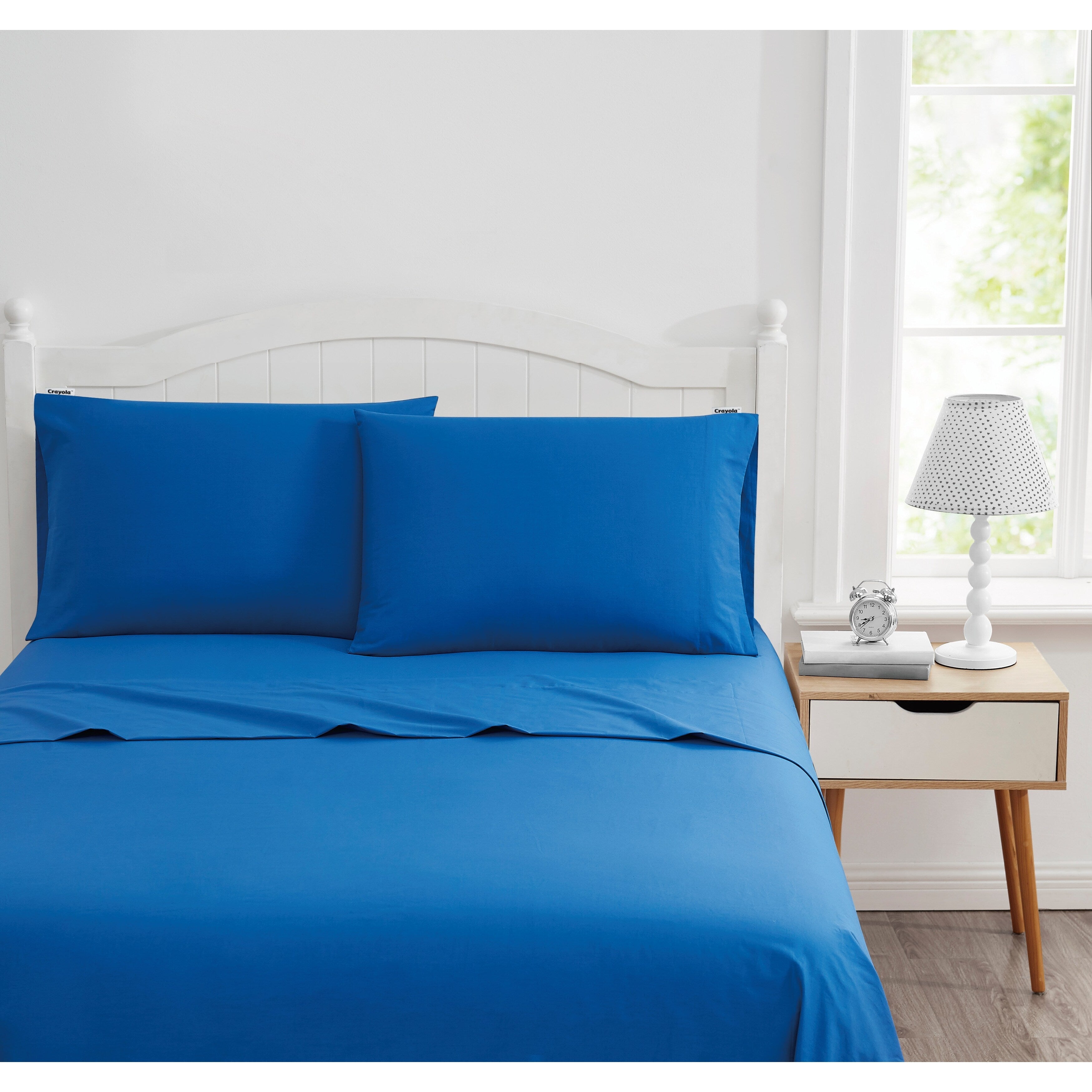 Parure de draps en percale de coton Crayola de couleur unie