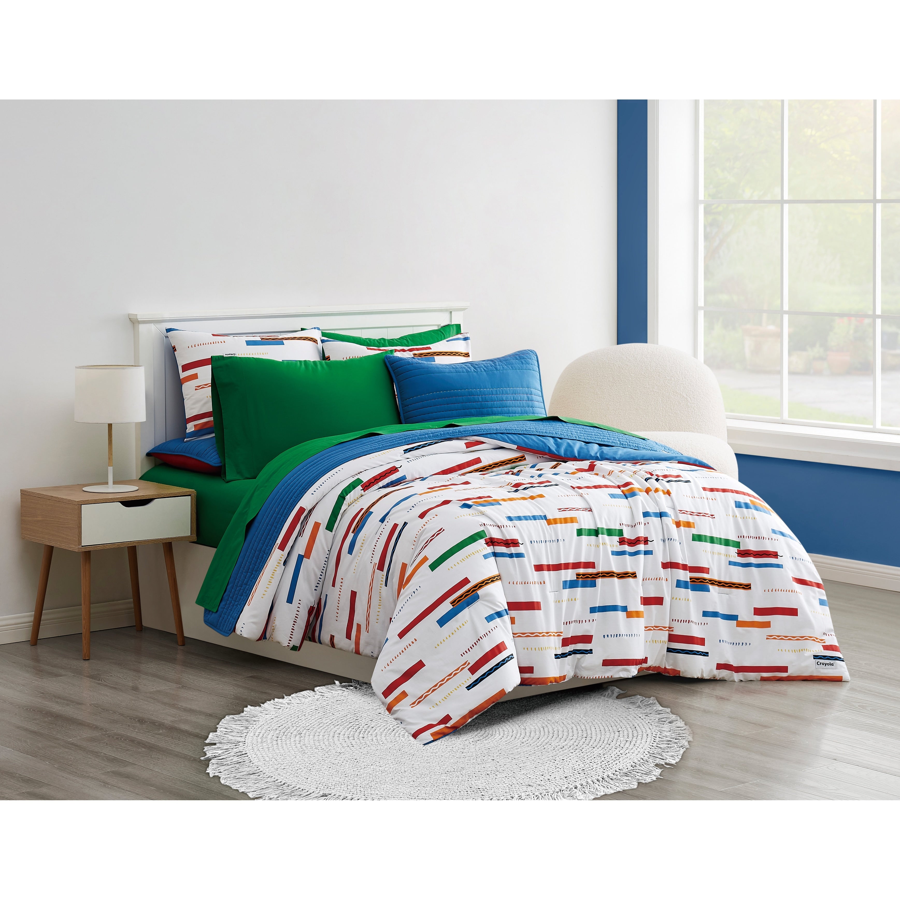Parure de draps en percale de coton Crayola de couleur unie