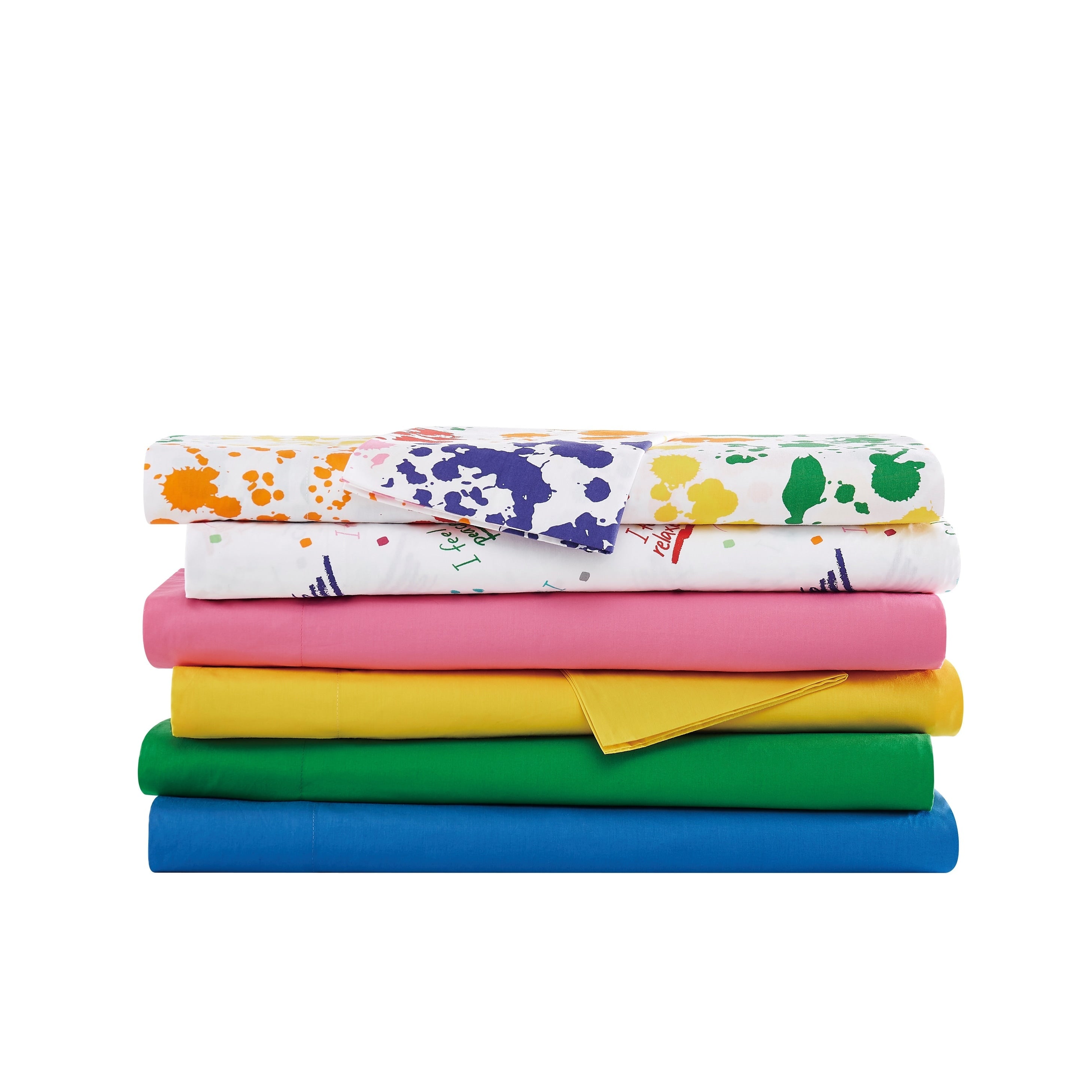 Parure de draps en percale de coton Crayola de couleur unie