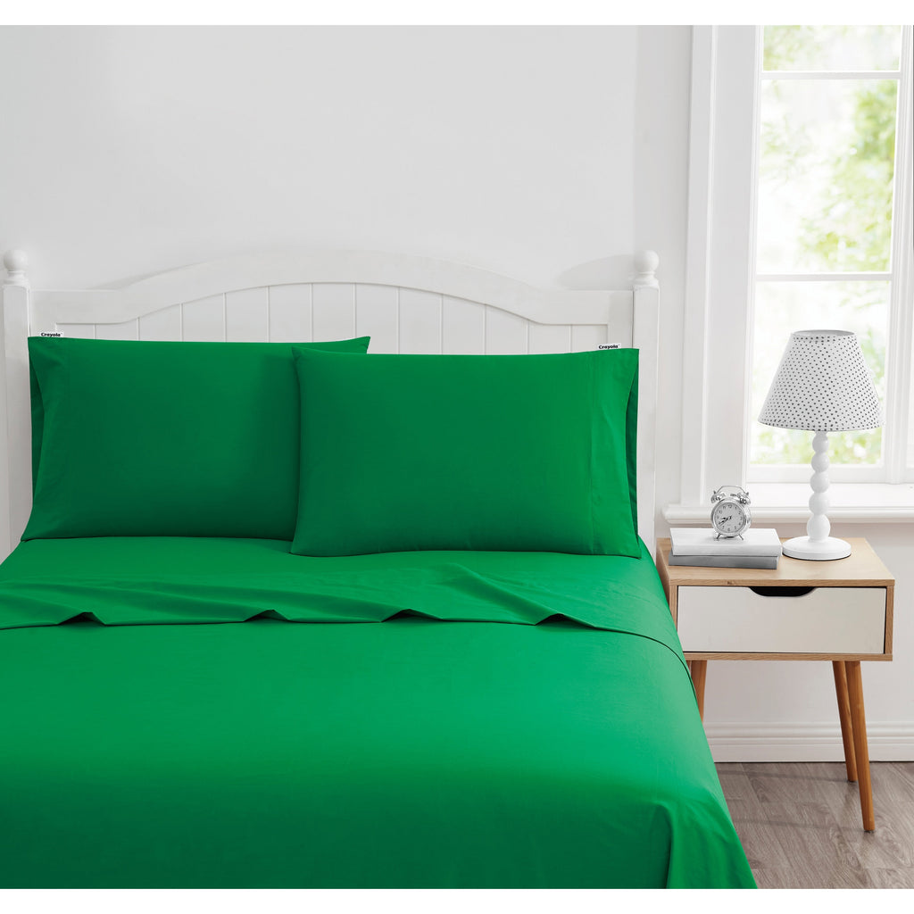 Parure de draps en percale de coton Crayola de couleur unie