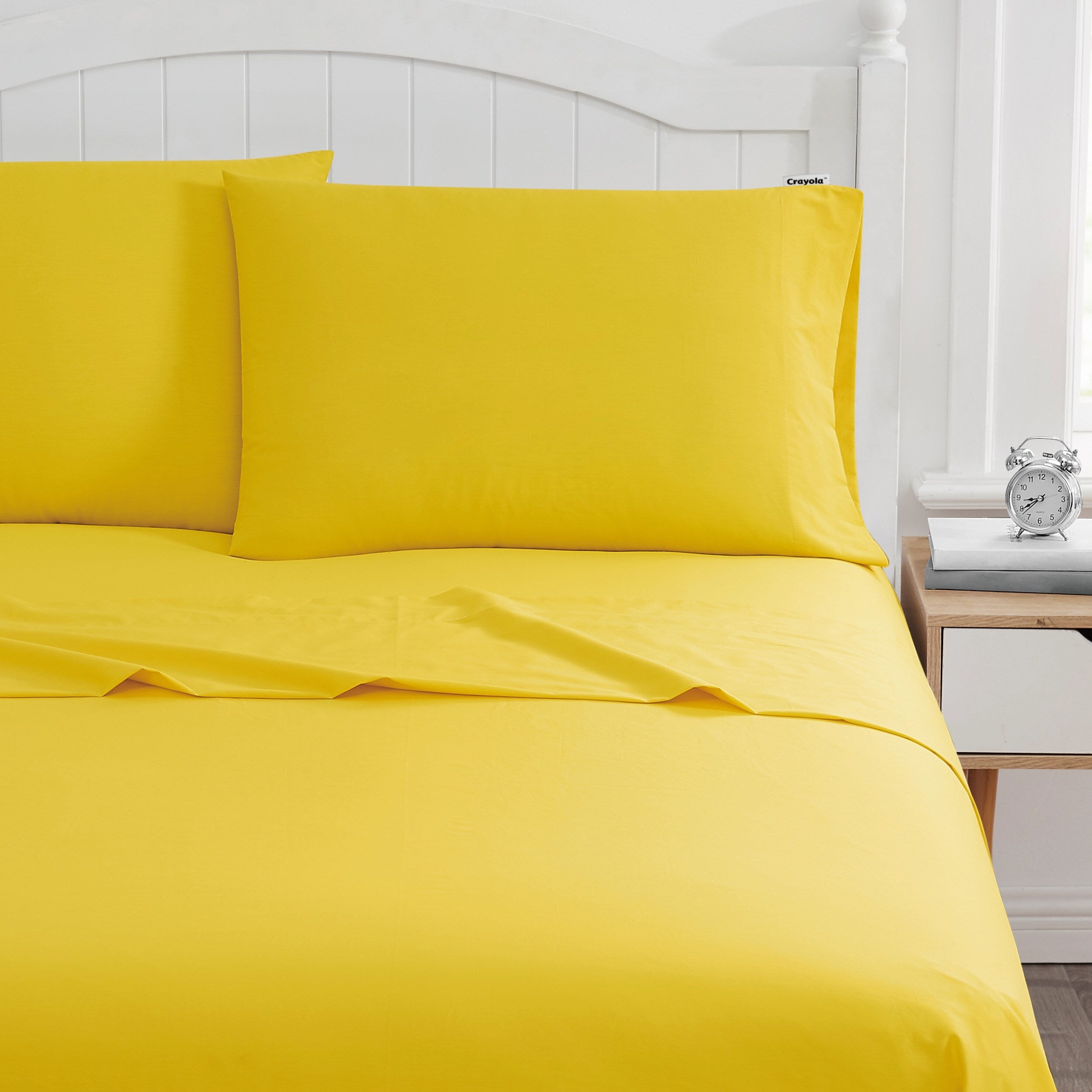 Parure de draps en percale de coton Crayola de couleur unie