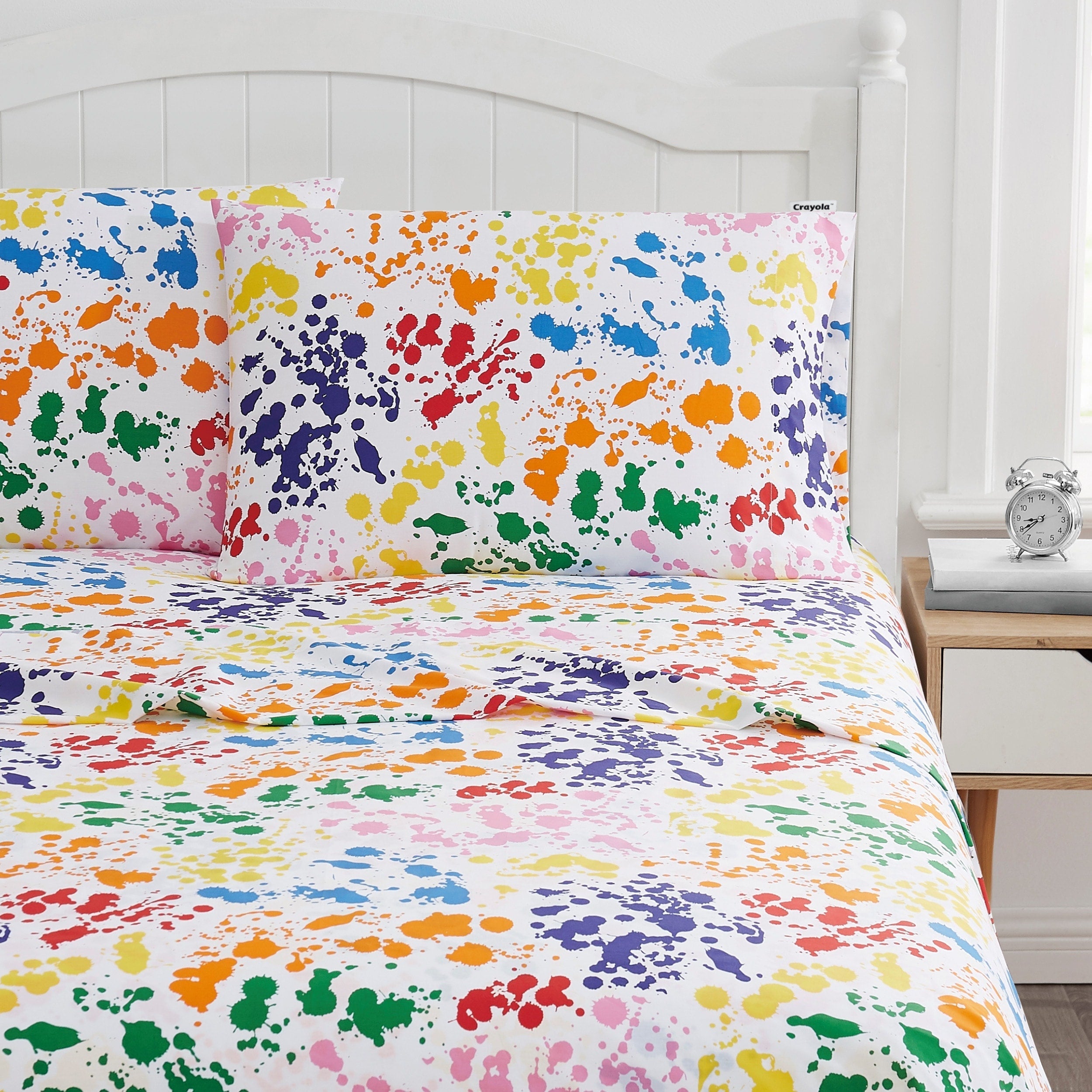 Parure de draps en percale de coton Crayola Splatter