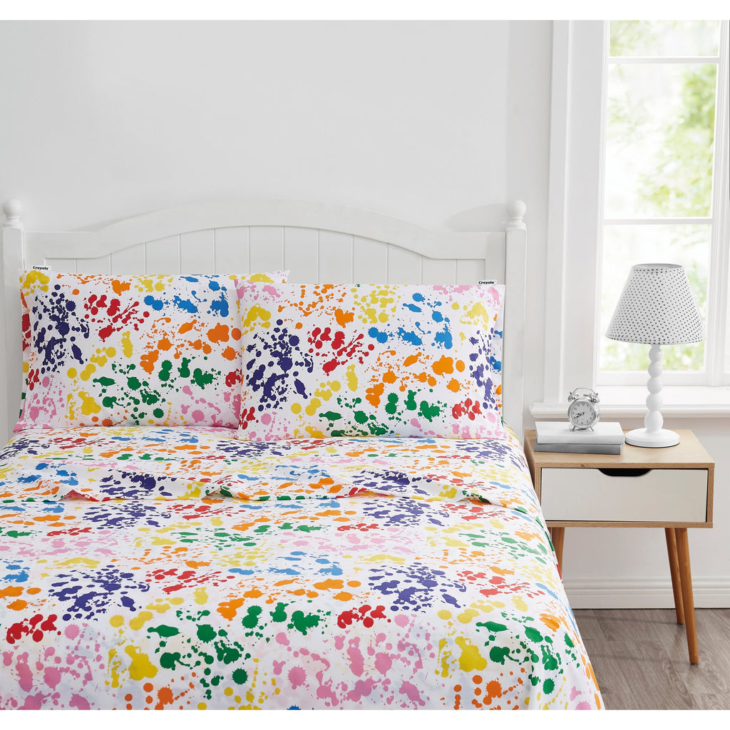 Parure de draps en percale de coton Crayola Splatter