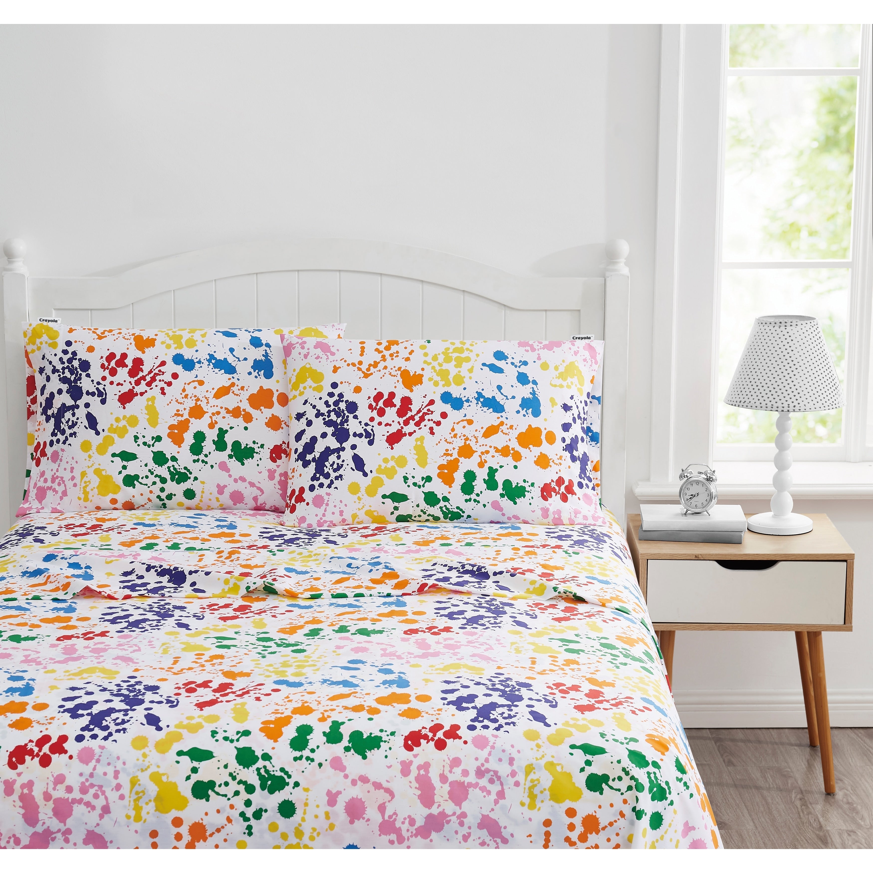 Parure de draps en percale de coton Crayola Splatter