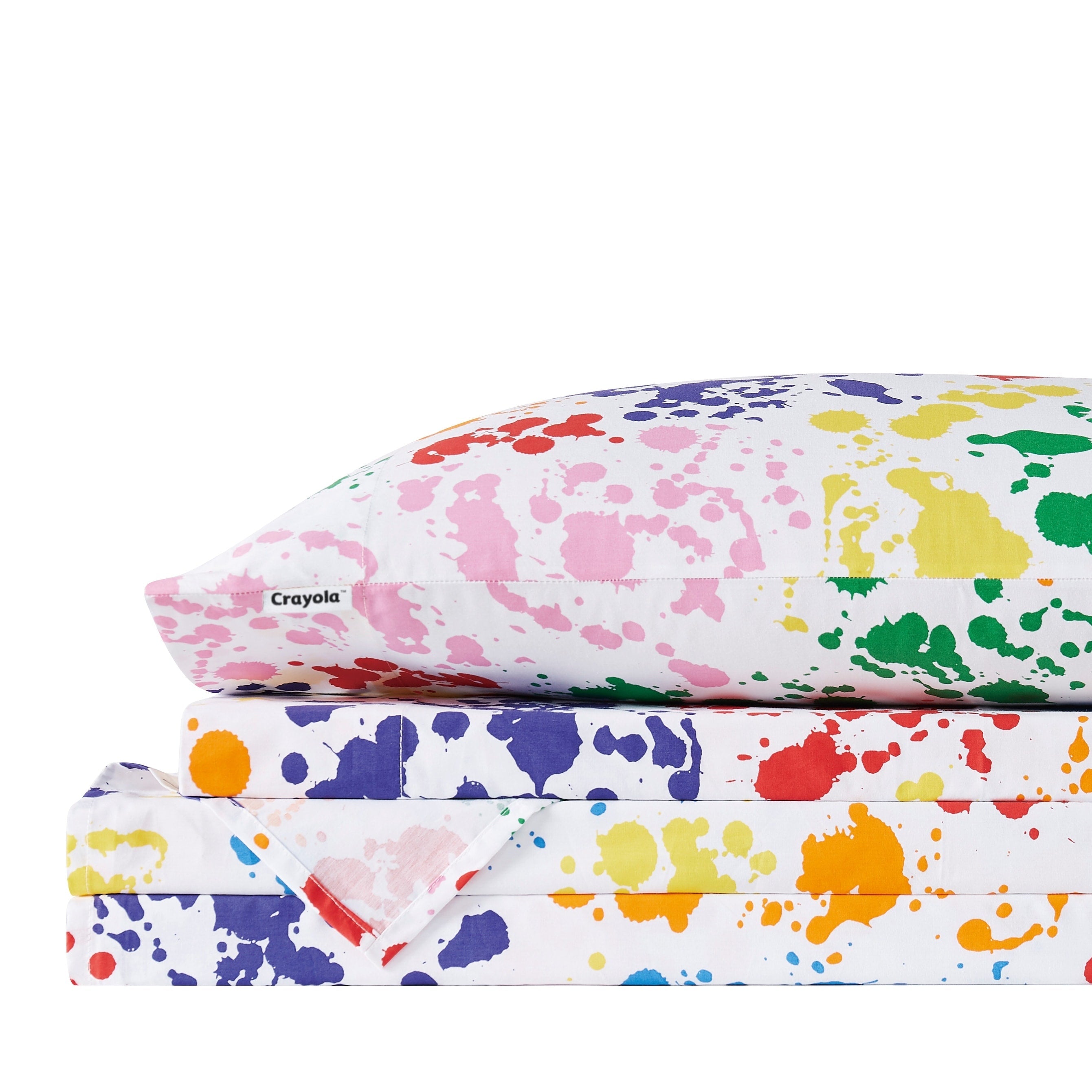 Parure de draps en percale de coton Crayola Splatter