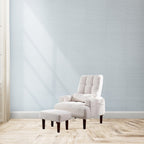 Fauteuil de salon multifonction rembourré à dossier haut, blanc crème, 26,77 po, avec pouf