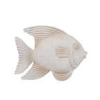 Sculpture de poisson blanchi à la chaux côtière de Sagebrook Home pour la décoration du salon, de la chambre ou du bureau