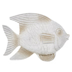 Sculpture de poisson blanchi à la chaux côtière de Sagebrook Home pour la décoration du salon, de la chambre ou du bureau