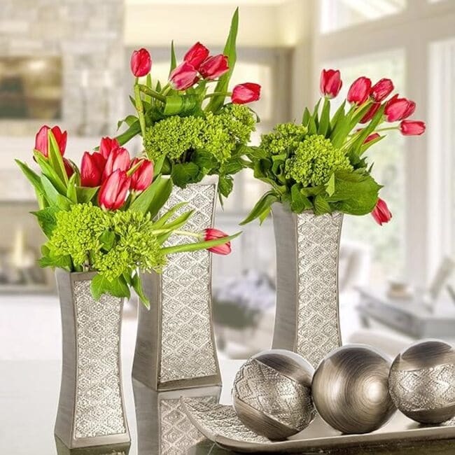 Plateau décoratif et boules Creative Scents Dublin en argent brossé (lot de 3)