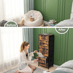 Commode verticale à 6 tiroirs avec plateau en bois Crestlive Products