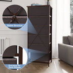 Commode verticale à 6 tiroirs avec plateau en bois Crestlive Products