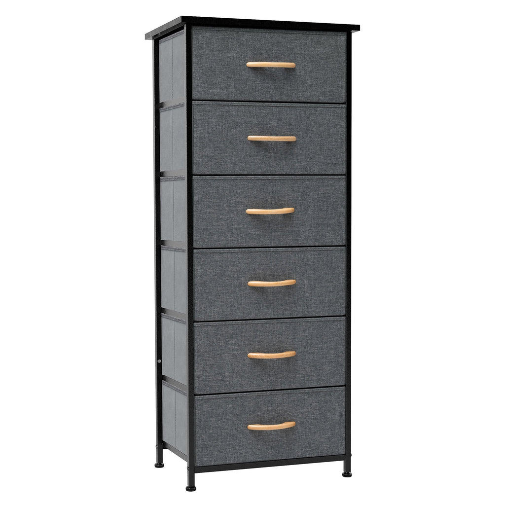 Commode verticale à 6 tiroirs avec plateau en bois Crestlive Products