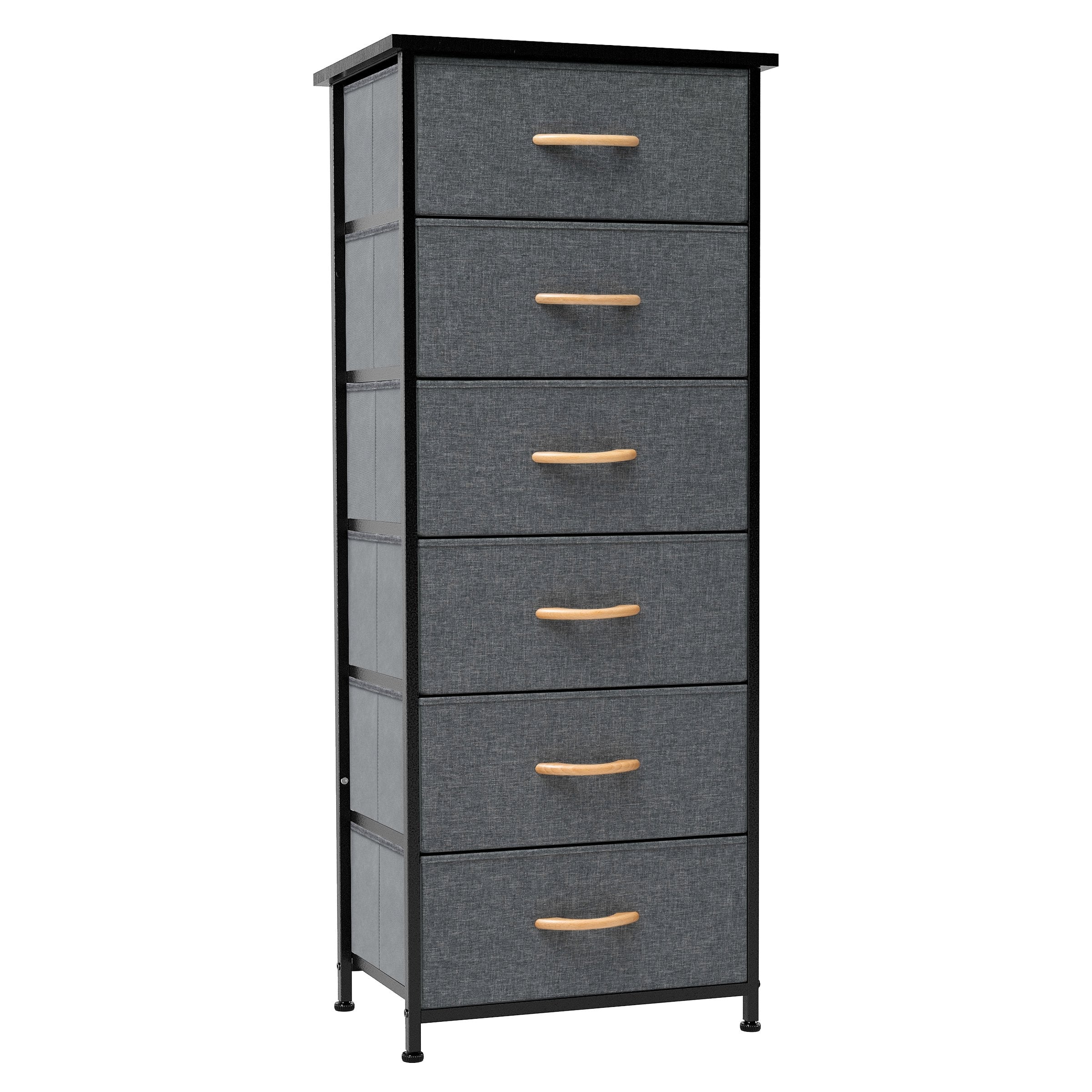 Commode verticale à 6 tiroirs avec plateau en bois Crestlive Products