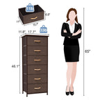 Commode verticale à 6 tiroirs avec plateau en bois Crestlive Products