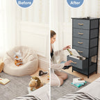 Commode verticale à 6 tiroirs avec plateau en bois Crestlive Products