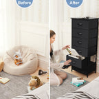 Commode verticale à 6 tiroirs avec plateau en bois Crestlive Products