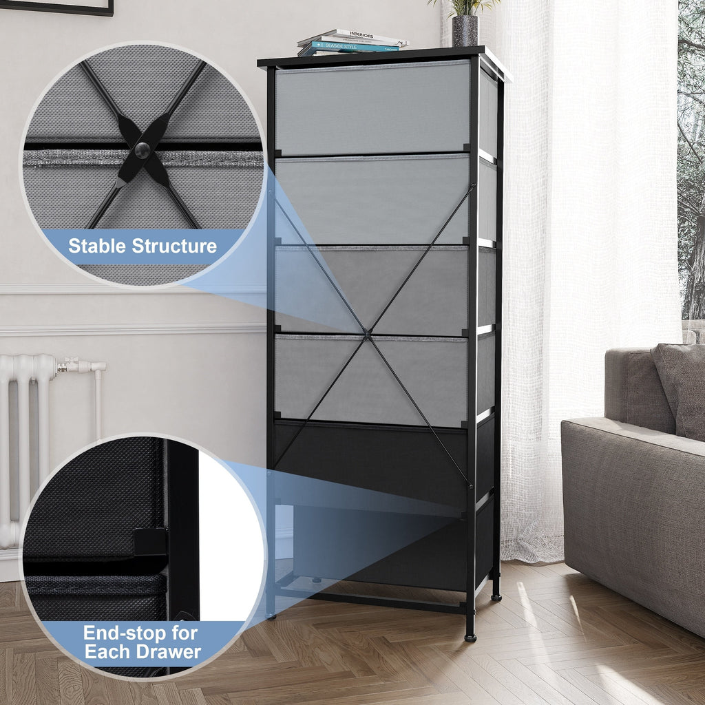 Commode verticale à 6 tiroirs avec plateau en bois Crestlive Products