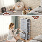 Commode verticale à 6 tiroirs avec plateau en bois Crestlive Products