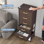 Commode verticale à 6 tiroirs avec plateau en bois Crestlive Products