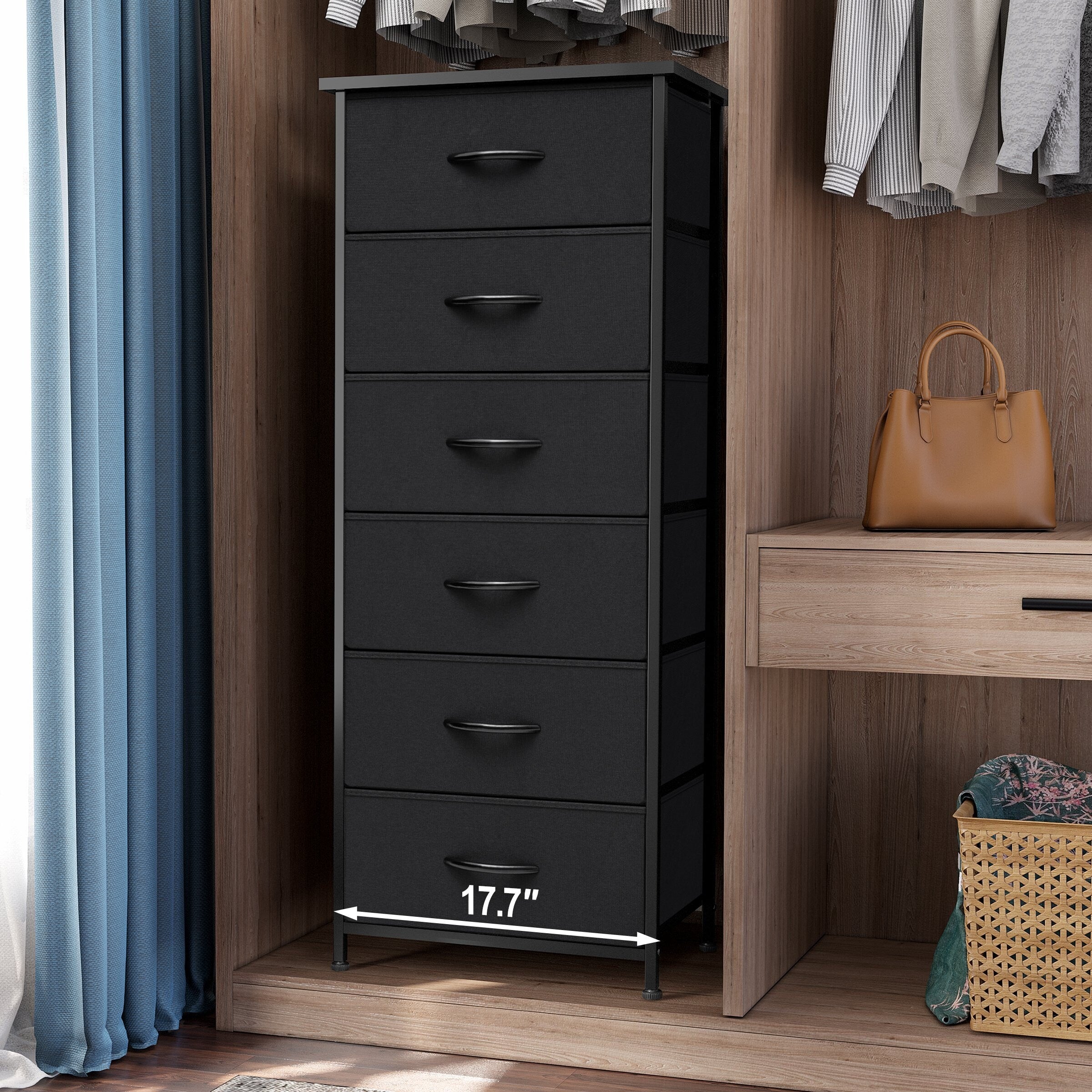 Commode verticale à 6 tiroirs avec plateau en bois Crestlive Products