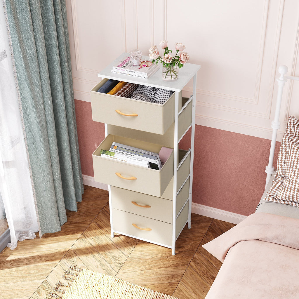 Commode verticale à 6 tiroirs avec plateau en bois Crestlive Products