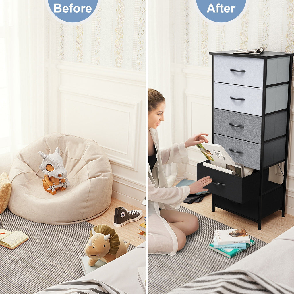 Commode verticale à 6 tiroirs avec plateau en bois Crestlive Products