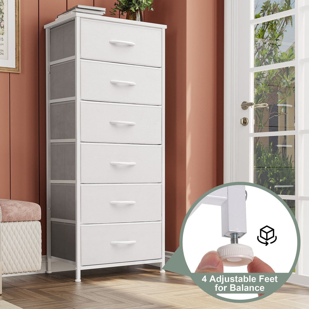 Commode verticale à 6 tiroirs avec plateau en bois Crestlive Products