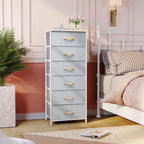 Commode verticale à 6 tiroirs avec plateau en bois Crestlive Products