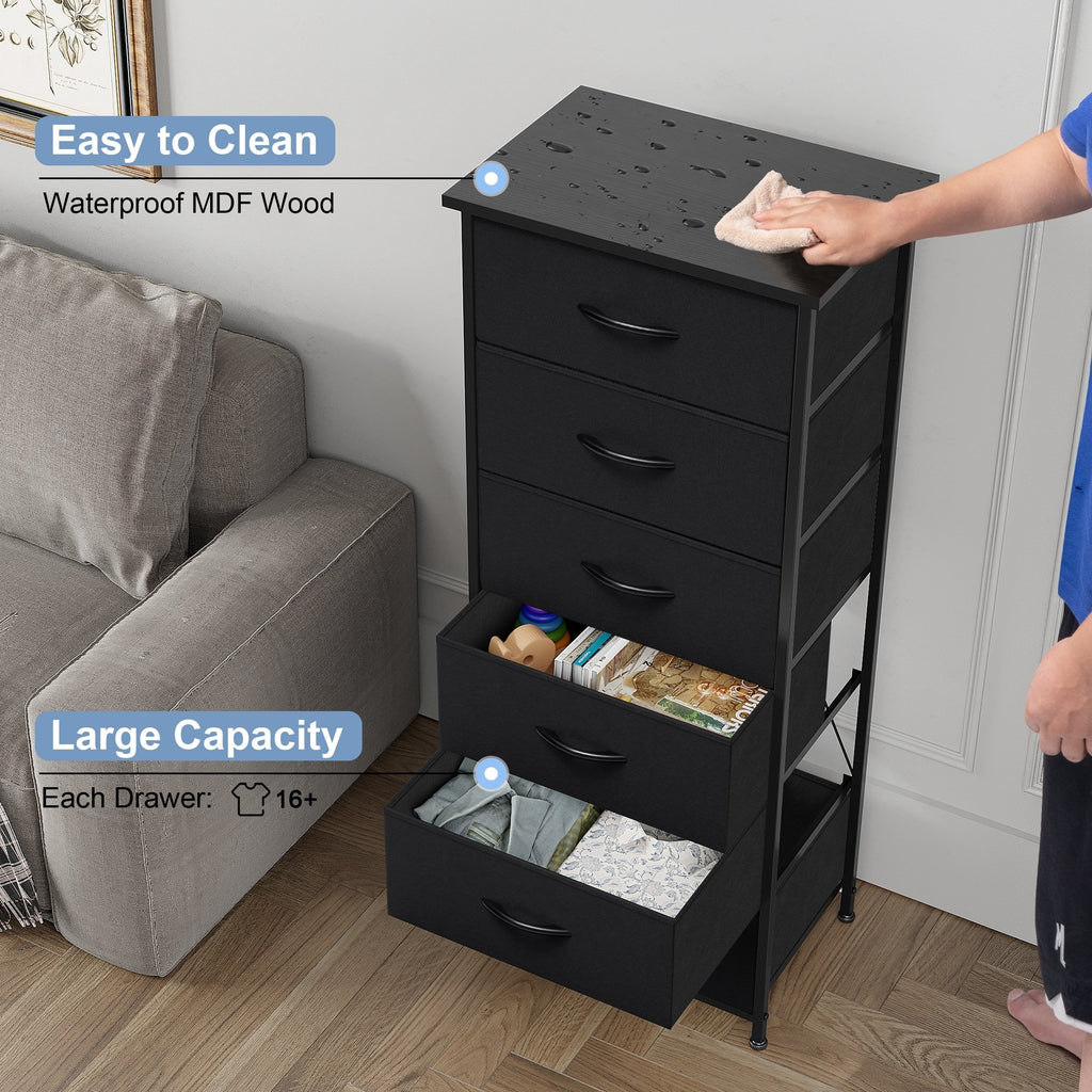 Commode verticale à 6 tiroirs avec plateau en bois Crestlive Products